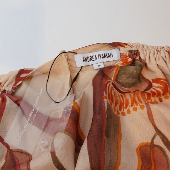 Andrea Iyamah Halima Crop Top Eucalyptus Print - Size Medium - NWT - Picture 3 of 6